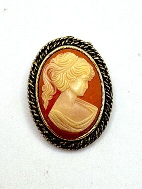 Vintage Peri Oval Faux Cameo Pin